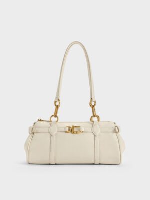 Charles & Keith - Gwynne Metallic-Accent Elongated Shoulder Bag