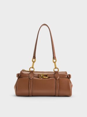 Charles & Keith - Gwynne Metallic-Accent Elongated Shoulder Bag