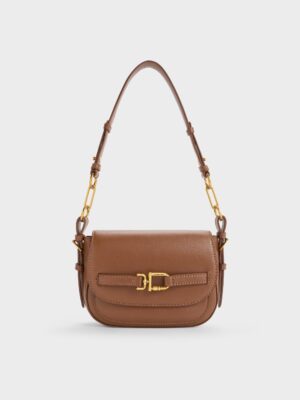 Charles & Keith - Gwynne Metallic-Accent Crossbody Bag