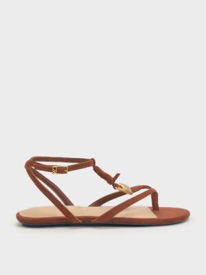 Charles & Keith - Adema Leather Strappy Thong Sandals