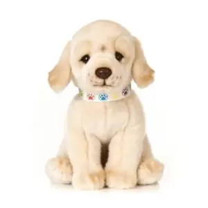 Living Nature AN526 Golden Labrador Sitting Plush Soft Toy With Collar