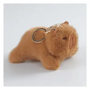 Bessie London CM230 Capybara Lying Plush Bag Charm Accessory