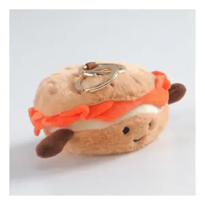 Bessie London CM345 Salmon Bagel Plush Bag Charm Accessory