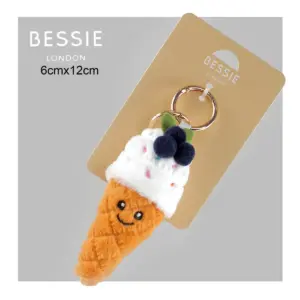 Bessie London CM425 Ice Cream Plush Bag Charm Accessory