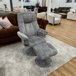 Refurbished Denver Elephant Luxury Soft Fabric Recliner Chair - Elephant / Free Footstool / Fabric