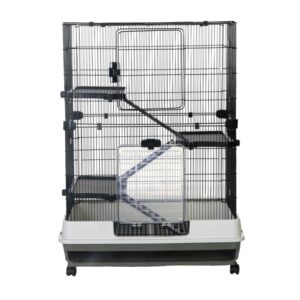 Rat, Chinchilla & Ferret Cage 80cm – Chatsworth 3-Level Grey/White | Little Friends