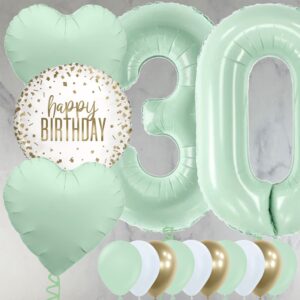 30th Birthday Mint Green Foil Balloon Package