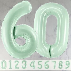 26" Mint Green Number Foil Balloons (0 - 9)