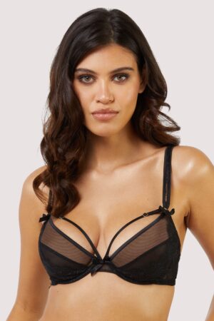 Fallon Black Lace Plunge Bra | UK 32E | Playful Promises
