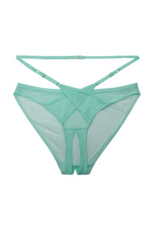 Eddie Aqua Crossover Wrap Crotchless Brief | UK 26 | Playful Promises