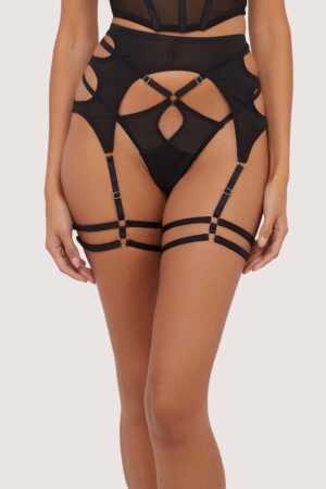 Kali Black Mesh Cut Out Suspender | UK 16 | Wolf & Whistle After Dark