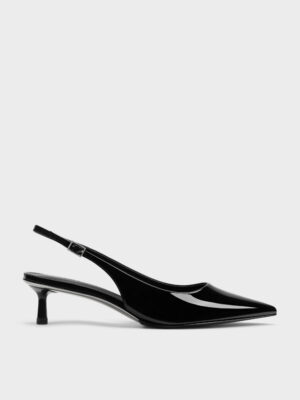 Charles & Keith - Curtis Patent Slingback Kitten Heels