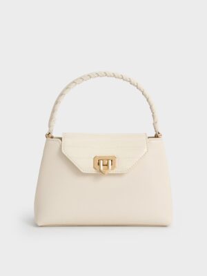 Charles & Keith - Arwen Croc-Effect Top Handle Bag