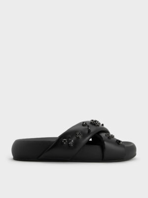 Charles & Keith - Lumi Gem & Pearl Flatform Sandals