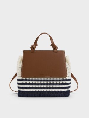 Charles & Keith - Girls' Ida Stripped Knitted Backpack