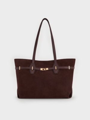 Charles & Keith - Arlet Double-Handle Belted Tote Bag