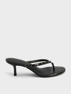 Charles & Keith - Briella Studded Heeled Thong Sandals