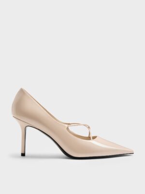 Charles & Keith - Patent Crossover Pointed Pumps