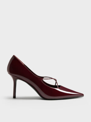 Charles & Keith - Patent Crossover Pointed Pumps