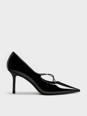 Charles & Keith - Patent Crossover Pointed Pumps