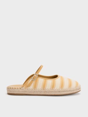 Charles & Keith - Striped Mary Jane Espadrille Mules