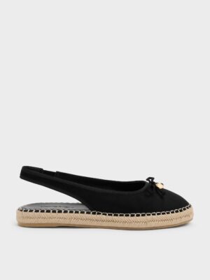 Charles & Keith - Faux Suede Bow Slingback Espadrilles