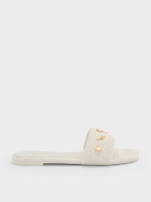 Charles & Keith - Tweed Beach Slide Sandals
