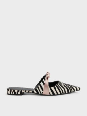 Charles & Keith - Kaleen Zebra-Print Pointed Mules