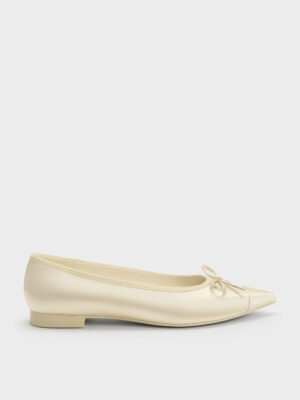Charles & Keith - Briella Satin Cap-Toe Flats