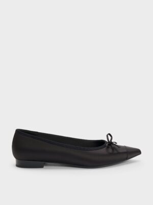 Charles & Keith - Briella Satin Cap-Toe Flats