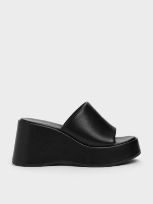 Charles & Keith - Wide-Strap Platform Wedges