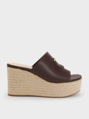 Charles & Keith - Metallic-Accent Espadrille Wedges