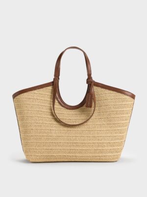 Charles & Keith - Ivette Raffia Woven Tote Bag