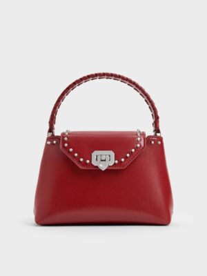 Charles & Keith - Arwen Studded Top Handle Bag