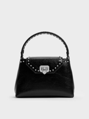 Charles & Keith - Arwen Studded Top Handle Bag