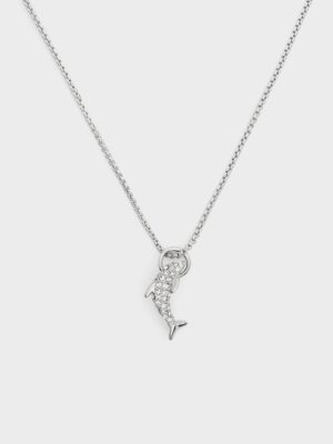 Charles & Keith - Delfina Crystal-Dolphin Pendant Necklace