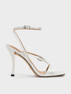 Charles & Keith - Crystal-Buckle Ankle-Strap Heels