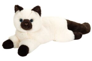 Hermann 91823 Birman Cat Lying Plush Cream and Brown Cuddly Soft Toy