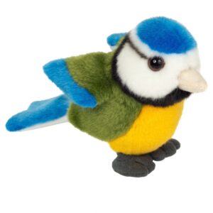 Hermann 94174 Blue Tit Plush Blue and Green Soft Toy Bird