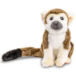Uni Toys A50812BR Squirrel Monkey Brown, Black and White 19cm Sitting Plush Toy