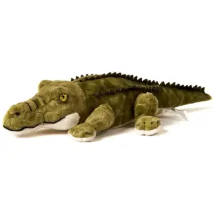 Uni Toys A94375R Alligator Patterned Green with Light Belly 33cm Soft Plush Toy