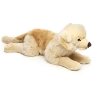 Uni Toys B22898 Golden Retriever Large Gold and Beige 60cm Lying Dog Plush Toy