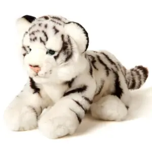 Uni Toys B40204W White Tiger Baby 20cm Sitting Tiger Cub Plush Toy