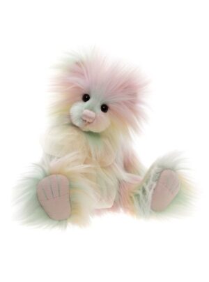 Charlie Bears Bubblegum Pastel Plush Jointed Bear With Yellow Organza Bow+