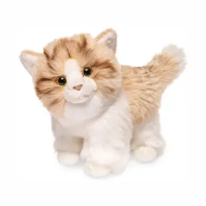 Uni Toys C30462A-BE Kitten Beige and White Striped 25cm Standing Cat Plush Toy