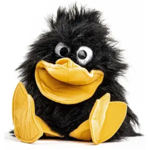 Uni Toys D00365 Funny Black Bird with Yellow Beak and Feet 40cm Hand Puppet