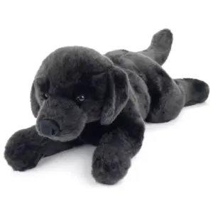 Uni Toys D21886BL Black Labrador 44cm Lying Dog Plush Toy