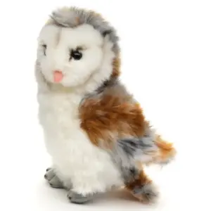 Uni Toys D70422 Barn Owl White and Grey/Brown Patterned 17cm Bird Plush Toy