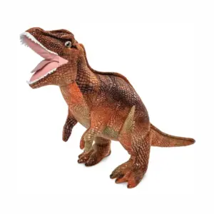 Uni Toys DT28122 T-Rex Brown Patterned 19cm Roaring Dinosaur Plush Toy