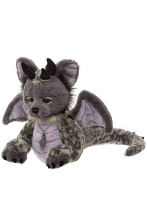 Charlie Bears Eragon Grey Plush Jointed Tatzelwurm Monster With Necklace+